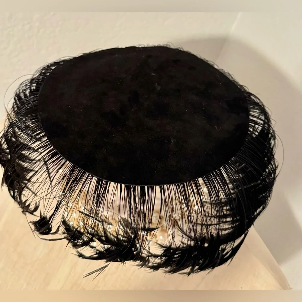 40s/50s Feather Hat I. Magnum & Co. Black